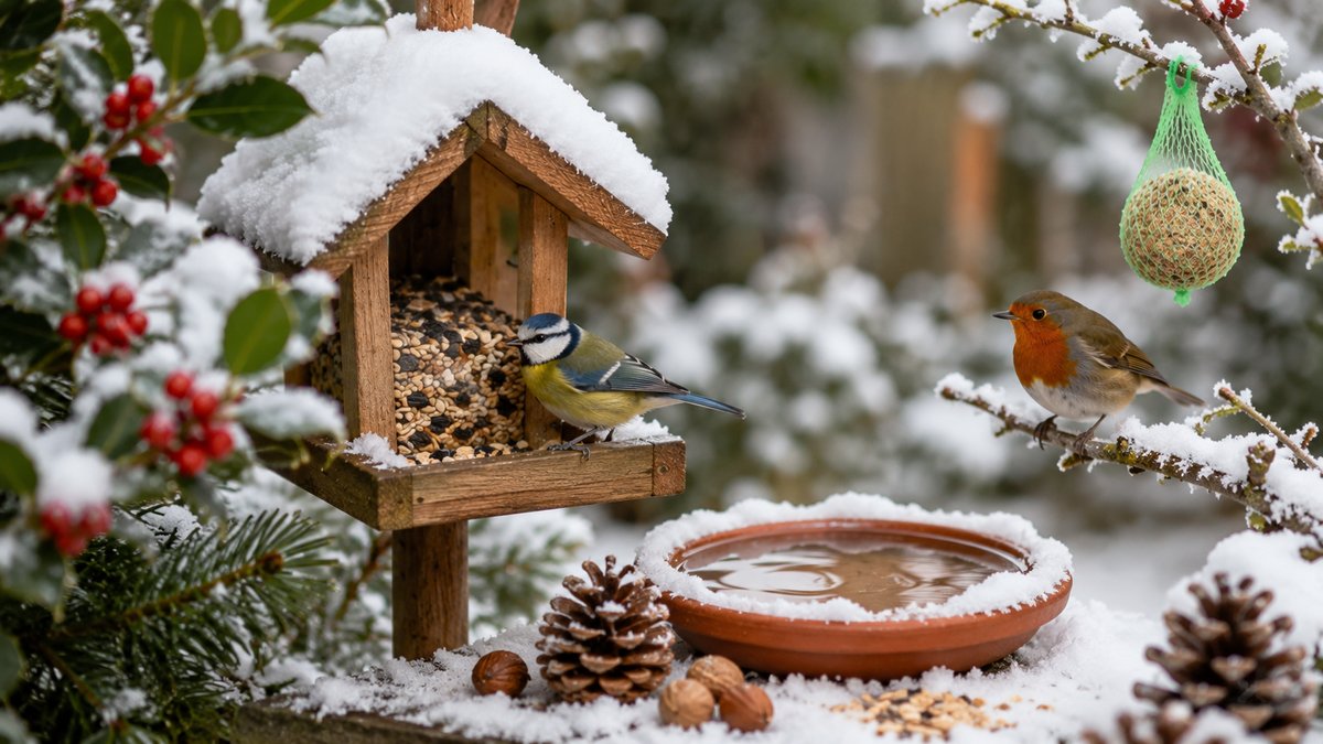 Vogels in de wintertuin